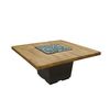 French Barrel Oak Cosmo Gas Fire Pit Table - Dining