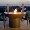 Lotus Gas Fire Pit Table with Polished Top - Dining Height