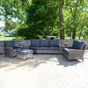 Three Birds Casual Bella Deep Seating Collection with Brown Wicker Frame and Spectrum Indigo Cushion