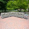 Three Birds Casual Bella Deep Seating Collection with Gray Wicker Frame and Granite Cushion