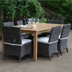Three Birds Casual Bella Dining Collection - Gray Wicker Frame