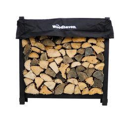 Woodhaven Black Firewood Rack - 3'