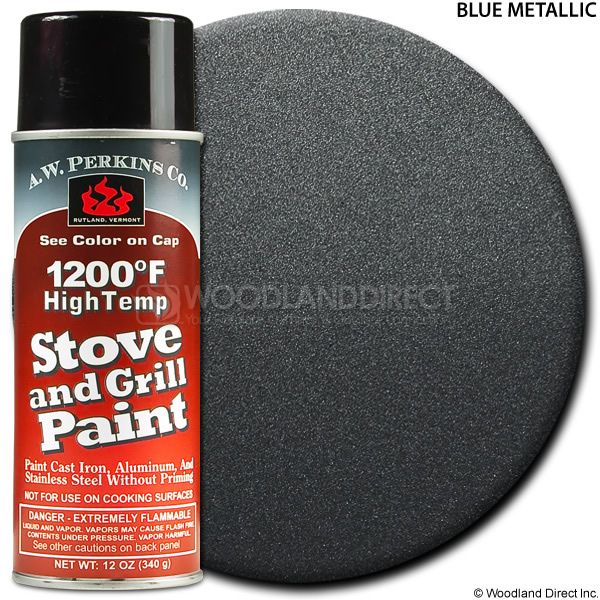 A.W. Perkins Blue Metallic Spray On Stove Paint - Large image number 0