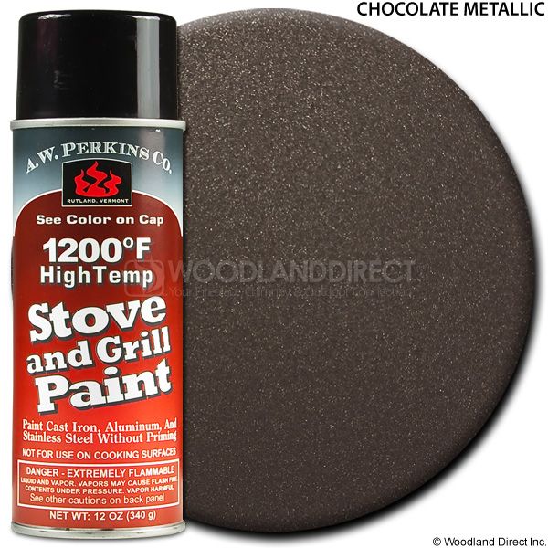 A.W. Perkins Chocolate Metallic Spray On Stove Paint - Large image number 0
