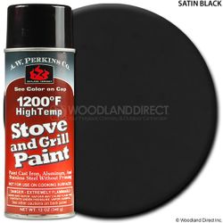 1200º  Satin Black Stove Paint-12 oz Spray On