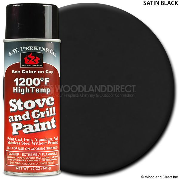 A.W. Perkins Satin Black Spray On Stove Paint - Large image number 0