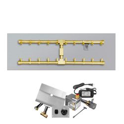 Firegear Pro Series 60”x10” Flat Brass H-Burner – Electronic