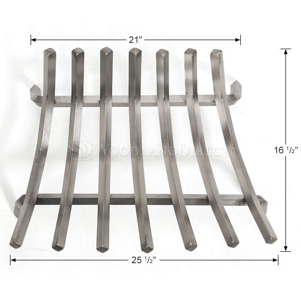 Lumino Stainless Steel Contoured Lifetime Fireplace Grate - 25"
