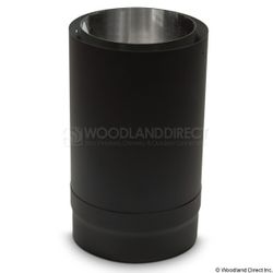 8" Premium Dbl Wall Blk Stove Pipe Slip Section - 18" length
