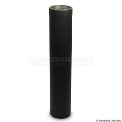 6" Premium Double Wall Black Stove Pipe - 36" length