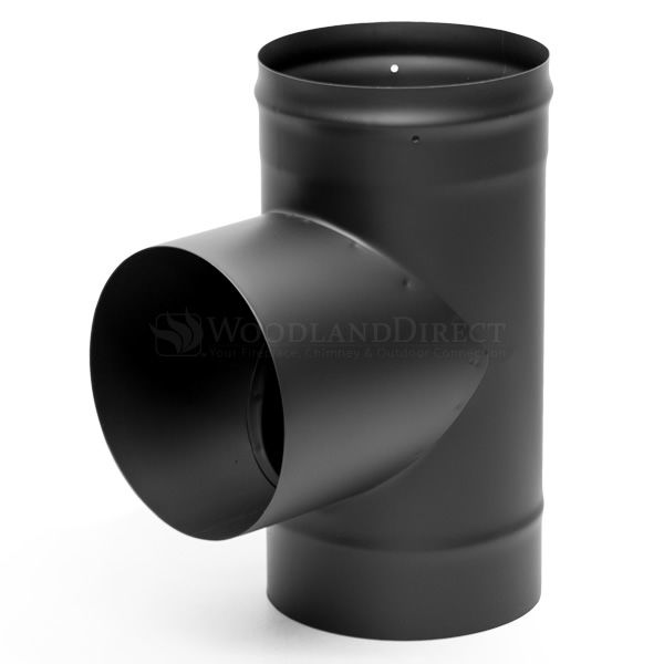7" Diameter Champion Premium Double Wall Black Stove Pipe Tee & Cap image number 0