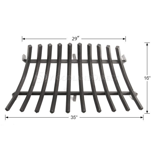 35" Stronghold Contoured Lifetime Fireplace Grate