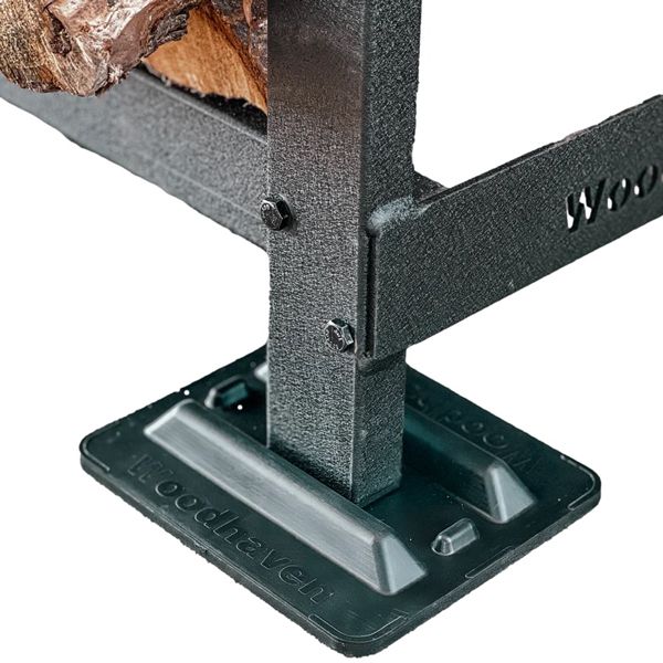 Woodhaven Black Indoor/Outdoor Firewood Rack - 2'