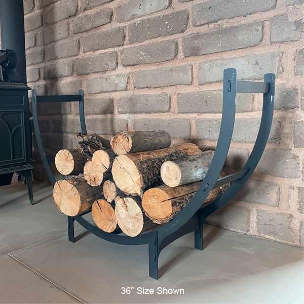 Exterior outlet firewood rack