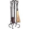 Wrought Iron Fireplace Tool Set With Ring/Swirl Handles - Antique Copper image number 0