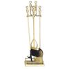4-Piece Antique Brass Plated Fireplace Tool Set image number 0