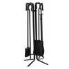 Wrought Iron Fireplace Tool Set With Crook Handles - Black
