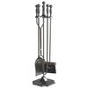 4 Piece Pewter Fireplace Tool Set - Square