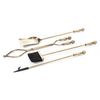 4-Piece Plated Antique Brass Fireplace Tool Set image number 1