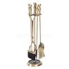 4-Piece Plated Antique Brass Fireplace Tool Set image number 0
