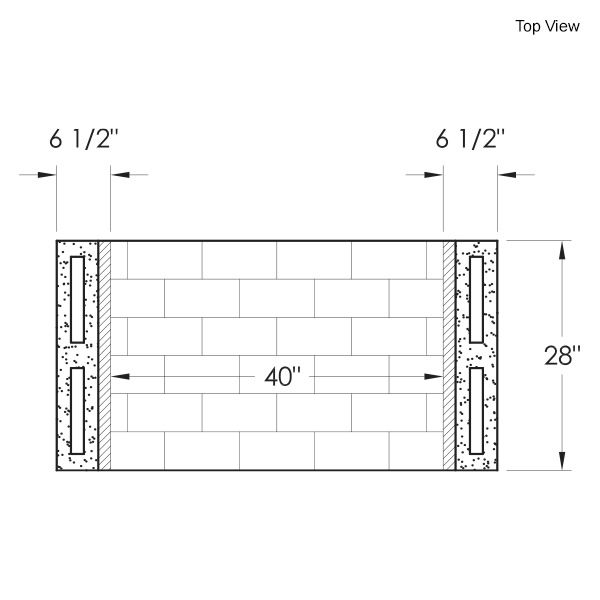 43" Pre-cast Masonry See Through Firebox Kit - Gas Burning