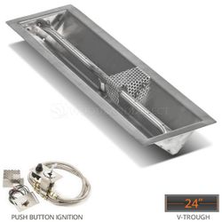 Linear Trough Drop-in Burner System - 24" Push Button