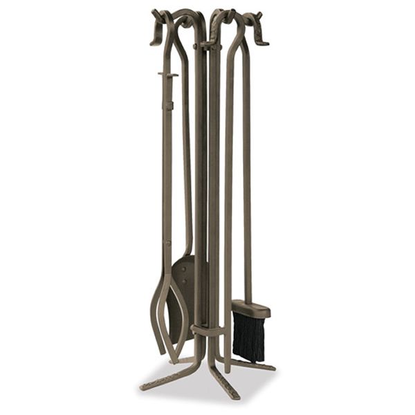 Fireplace Tool Set with Crook Handles - Bronze image number 0
