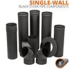 8" Champion Single Wall Black Stove Pipe Components image number 0