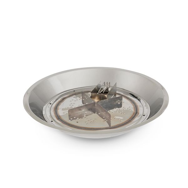 Round Stainless Steel Crystal Fire Pit Burner - 20"