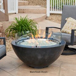 Cove Round Midnight Mist Fire Bowl - 42" - Manual Ignition