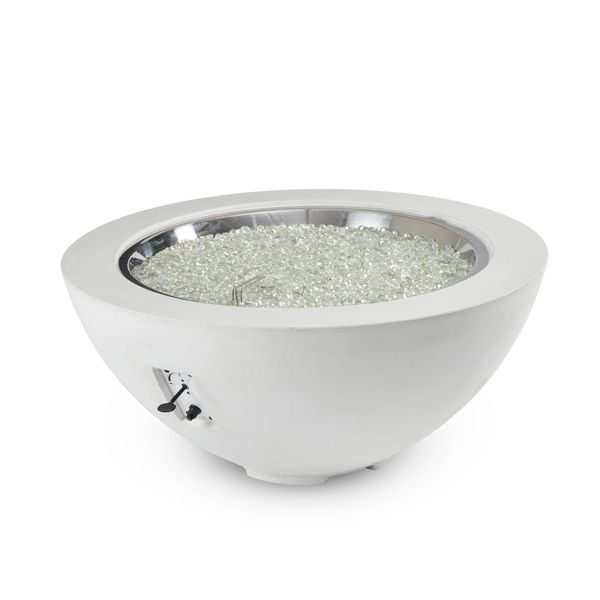 Cove Round White Manual Ignition Fire Bowl - 42"