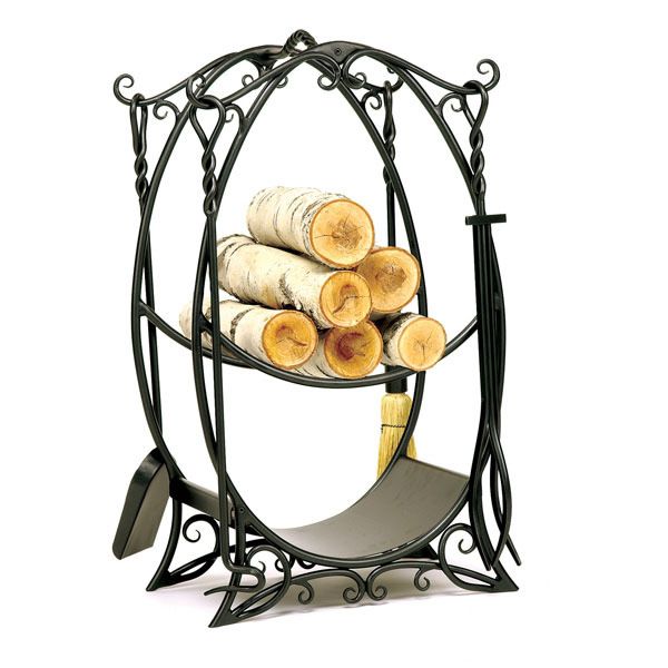 Cottage Indoor Firewood Rack with Tools Woodland Direct