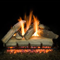 Country Split Weathered See-Through Vented Gas Log Set