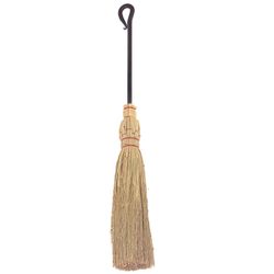 Corn Broom with Wrought Iron Hook - Short