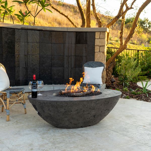 American Fyre Designs Calais Oval Concrete Fire Table - 60"