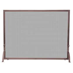 Antique Copper Single Panel Fireplace Screen