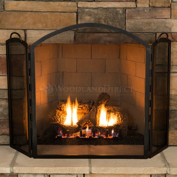 Arched Three Panel Fireplace Screen - 30" x 34 1/2" image number 2