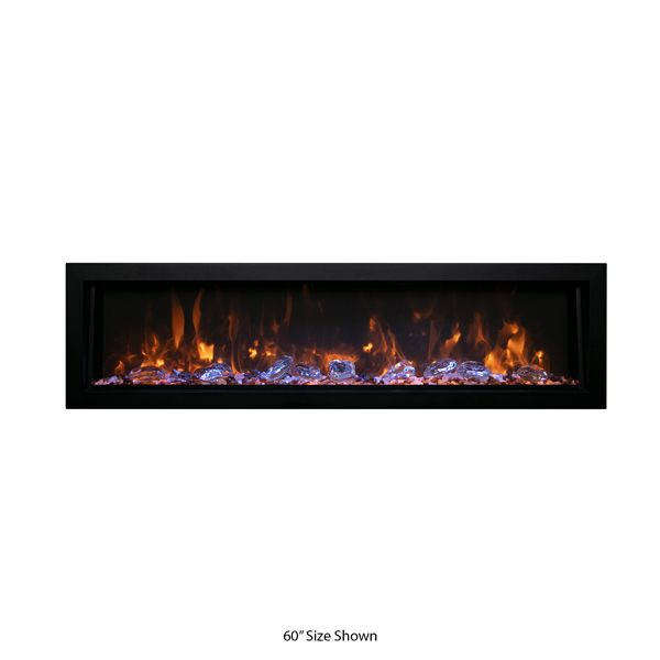 Amantii Deep 50" Electric Fireplace - Black Steel Surround