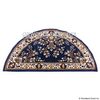 Blue Oriental Half Round Wool Fireplace Hearth Rug - 44"x22" image number 0