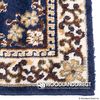 Blue Oriental Rectangular Wool Fireplace Hearth Rug - 44"x22"