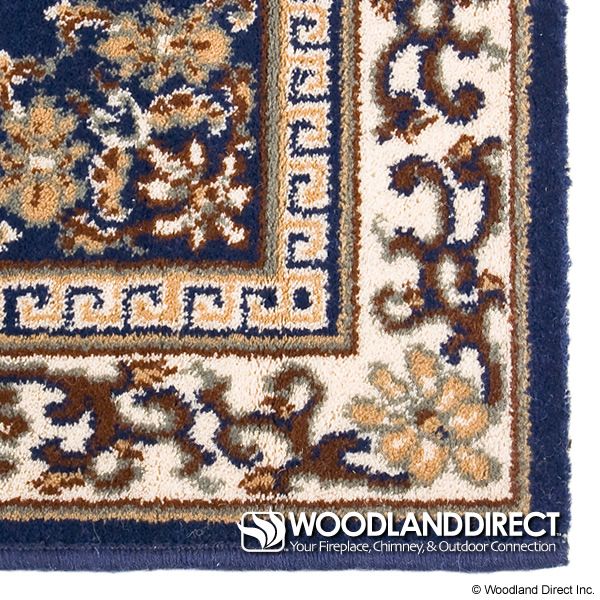 Blue Oriental Rectangular Wool Fireplace Hearth Rug - 56"x26" image number 1