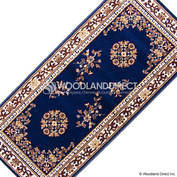 Blue Oriental Rectangular Wool Fireplace Hearth Rug - 56"x26" image number 2
