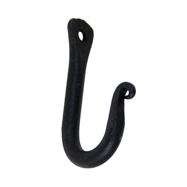 Black Single Wall Hook for Fireplace Tool image number 0