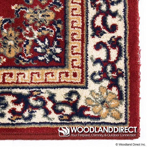 Burgundy Oriental Rectangular Wool Hearth Rug - 56"x26" image number 1