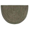 Green Multi-Colored Braided Fireplace Hearth Rug - 4'