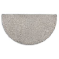 Grey Flame 4' Half Round Polyester Fireplace Hearth Rug