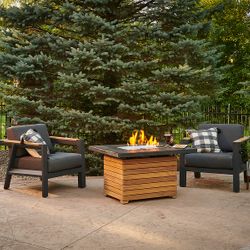 Darien Gas Fire Pit Table with Everblend Top