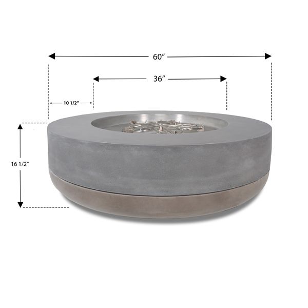 FlameCraft Duo Round Gas Fire Pit - 60"