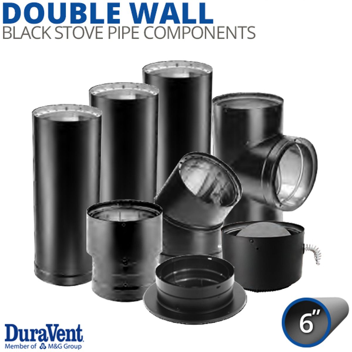 DuraVent 6DVL-06 DVL 6-Inch Double-Wall Black Pipe