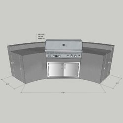 EOK Modular Curved Outdoor Kitchen with Bar
